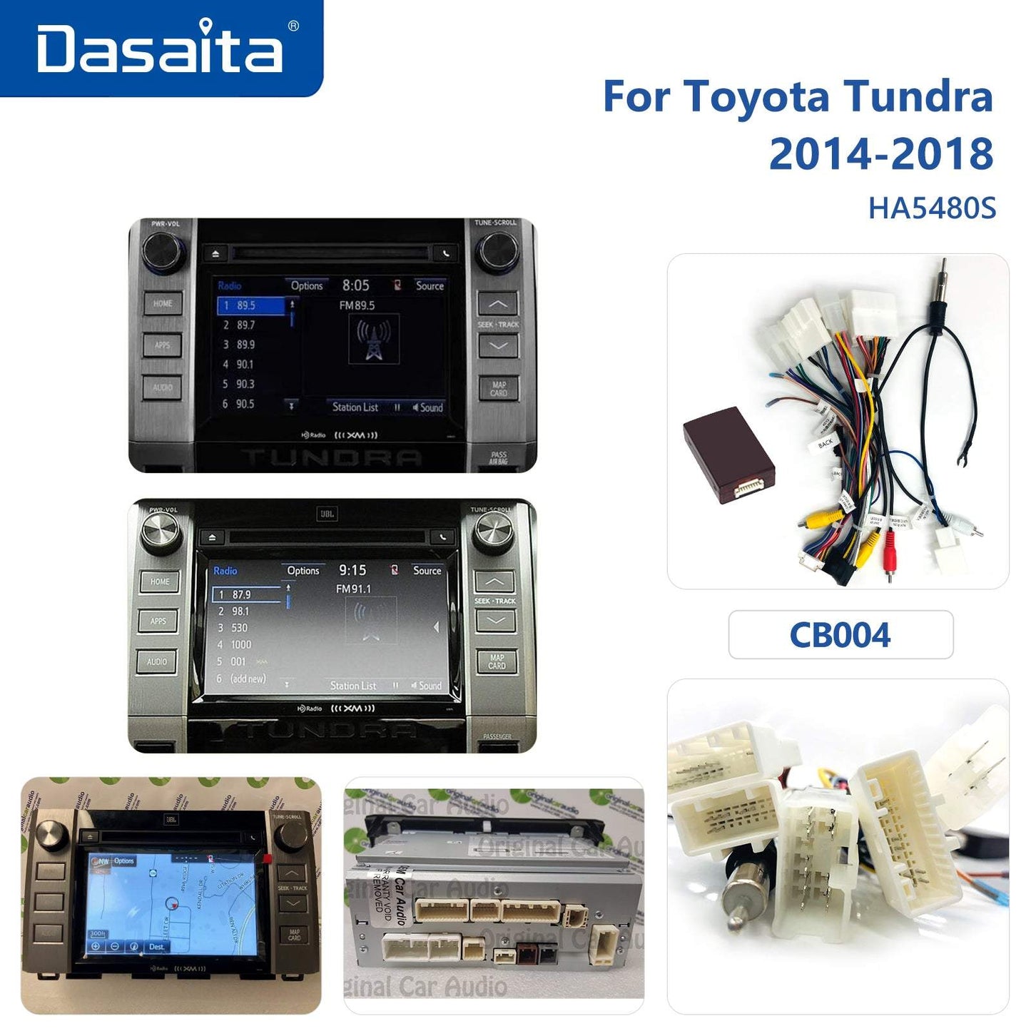 Dasaita Vivid11 Toyota Tundra 2014 2015 2016 2017 2018 Car Stereo 9 Inch Carplay Android Auto PX6 4G+64G Android11 1280*720 DSP AHD Radio