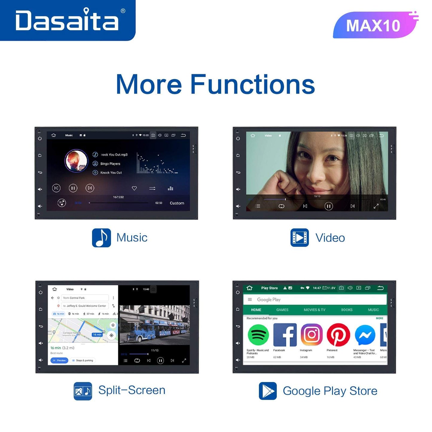 Dasaita MAX11 Toyota Universal/Sienna Single Din Car Stereo 9 Inch Carplay Android Auto PX6 4G+64G Android11 1280*720 DSP AHD Radio