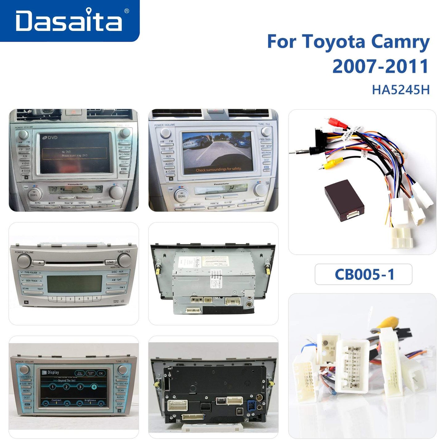 Dasaita MAX10/MAX11 Toyota Camry 2007 2008 2009 2010 2011 Car Stereo 9 Inch Carplay Android Auto PX6 4G+64G Android10/Android11 1280*720 DSP AHD Radio