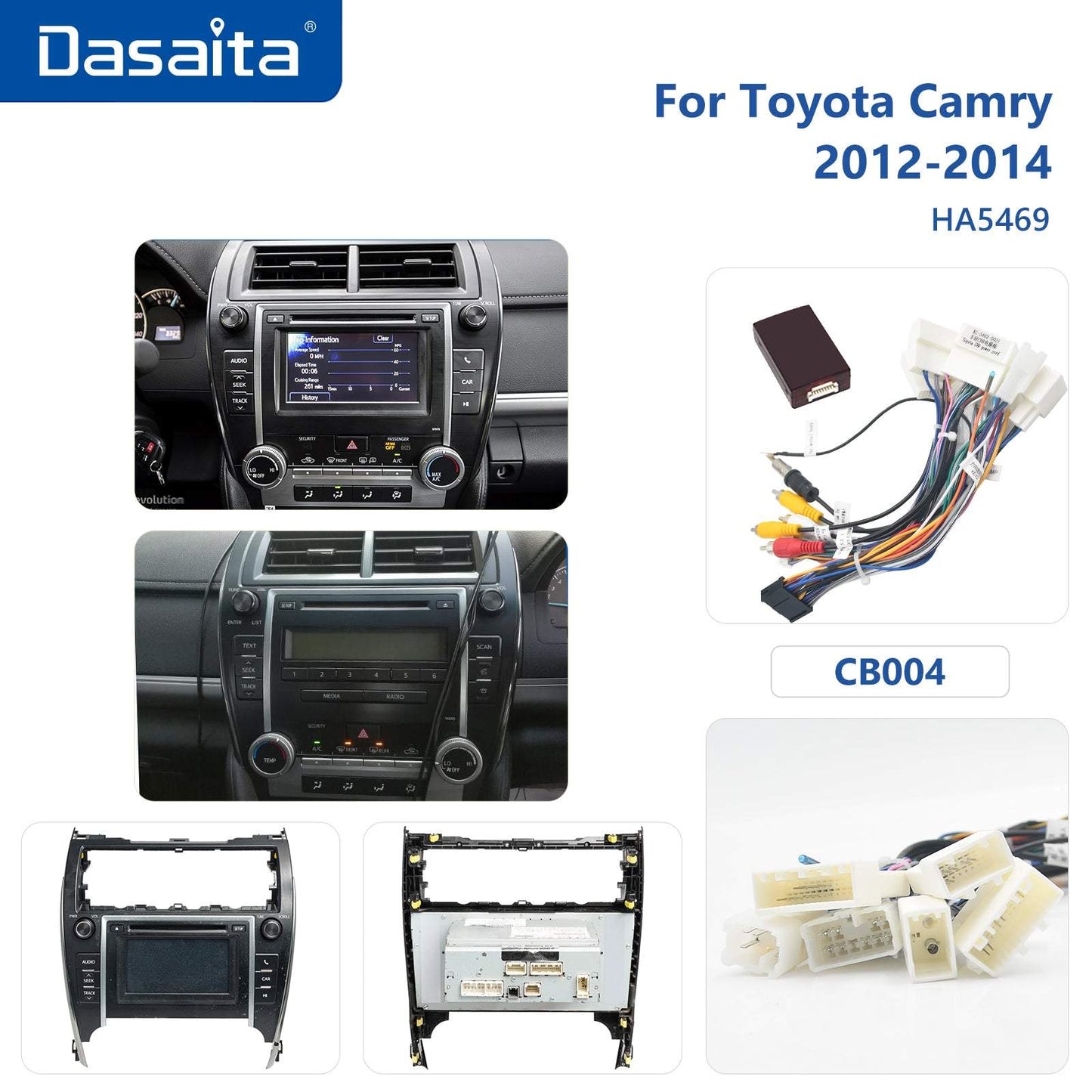 Dasaita Vivid10 Toyota Camry 2012 2013 2014 Car Stereo 10.2 Inch Carplay Android Auto PX6 4G+64G Android10 1280*720 DSP AHD Radio