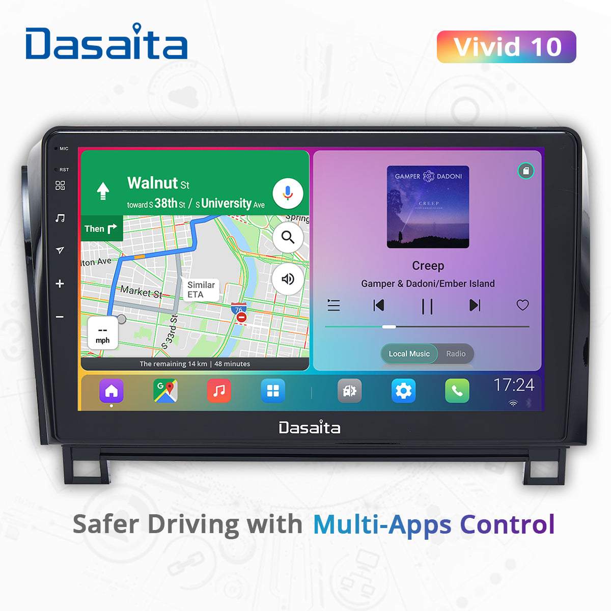 Dasaita Vivid11 Toyota Tundra Sequoia Car Stereo 10.2Inch Carplay Android Auto PX6 4G+64G Android11 1280*720 DSP AHD Radio