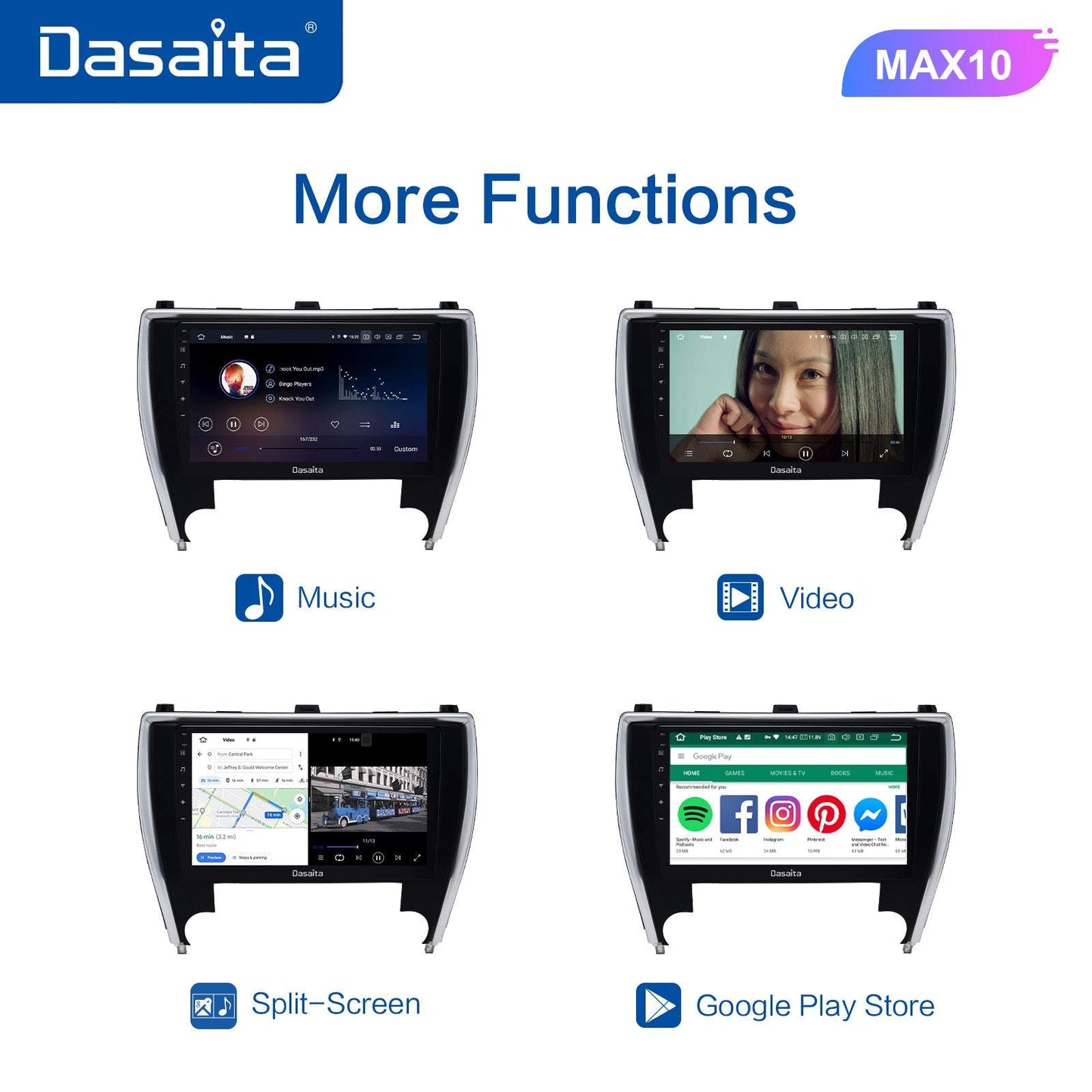 Dasaita MAX11 Toyota Camry 2015 2016 2017 Car Stereo 10.2 Inch Carplay Android Auto PX6 4G+64G Android11 1280*720 DSP AHD Radio