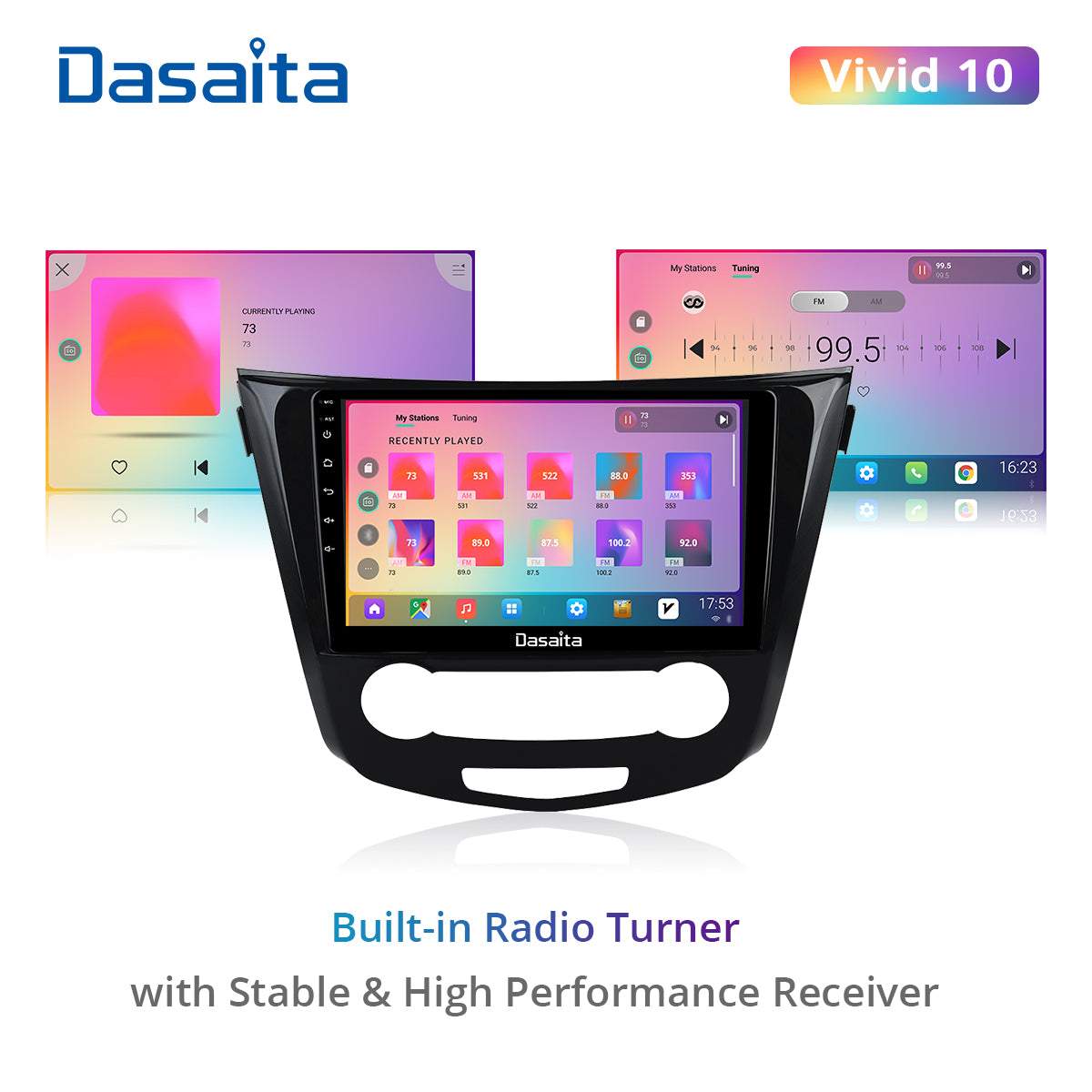 Dasaita Vivid11 Nissan Qashqai 2014 2015 2016 2017 2018 Car Stereo 10.2 Inch Carplay Android Auto PX6 4G+64G Android11 1280*720 DSP AHD Radio