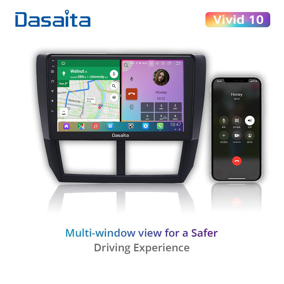 Dasaita Vivid11 Subaru Forester 3 Impreza 2007 2008 2009 2010 2011 2012 Car Stereo 9" Carplay Android Auto PX6 4G+64G Android11 1280*720 DSP Radio