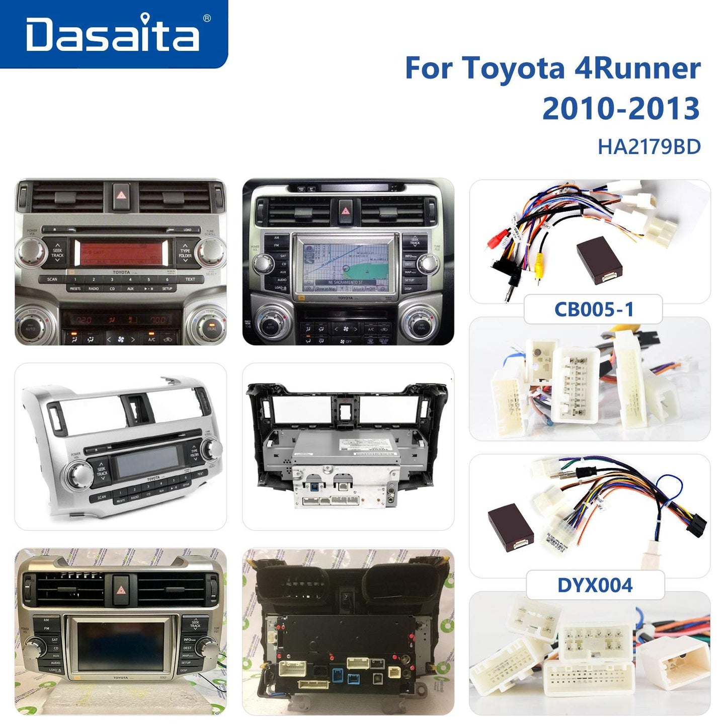 Dasaita Vivid11 Toyota 4Runner 2014 2015 2016 2017 2018 Car Stereo 10.25 Inch Carplay Android Auto PX6 4G+64G Android11 1280*480 DSP AHD Radio