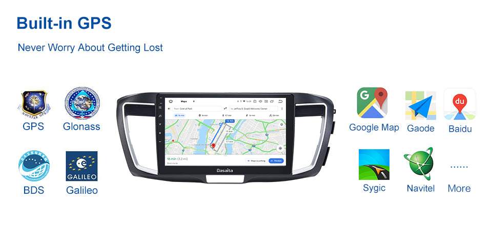 Dasaita MAX11 Honda Accord 2013 2014 2015 2016 2017 Car Stereo 10.2 Inch Carplay Android Auto PX6 4G+64G Android11 1280*720 DSP AHD Radio