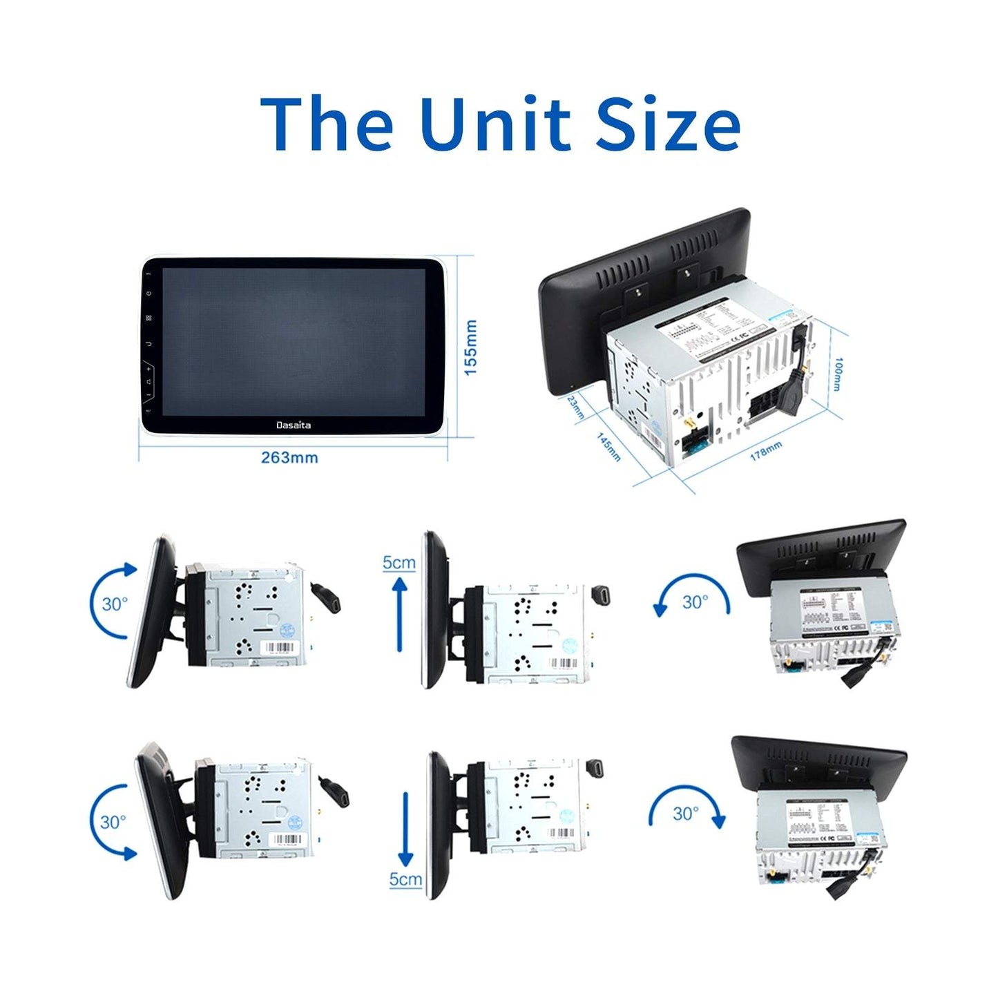 Dasaita (Outlets) W11 2 Din Universal Car Stereo 10.2 Inch PX4 2G+32G Android11 1024*600 DSP AHD Radio