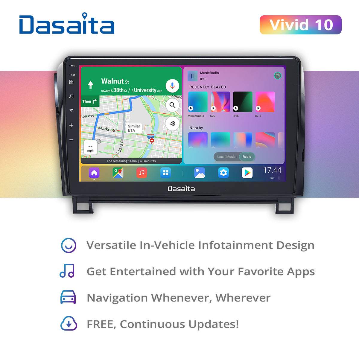 Dasaita Vivid11 Toyota Tundra Sequoia Car Stereo 10.2Inch Carplay Android Auto PX6 4G+64G Android11 1280*720 DSP AHD Radio