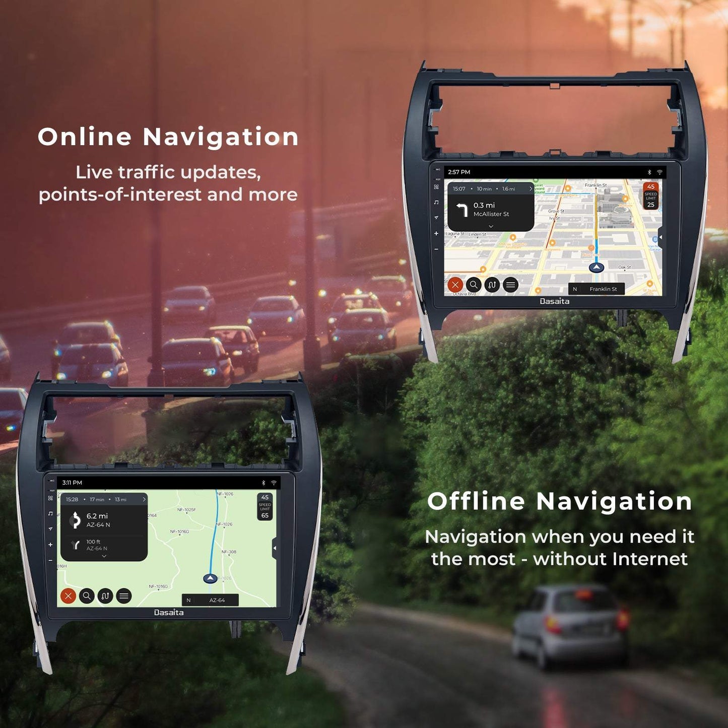 Dasaita Scout10 Toyota Camry 2012 2013 2014 Car Stereo 10.2 Inch Carplay Android Auto PX6 4G+64G Android10 1280*720 DSP AHD Radio