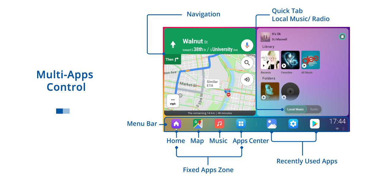 Dasaita Vivid11 Universal Single Din Car Stereo 10.2 Inch Carplay Android Auto PX6 4G+64G Android11 1280*720 DSP AHD Radio
