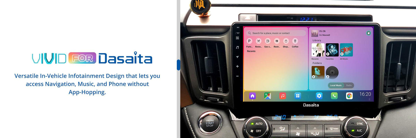 Dasaita Vivid10 Toyota RAV4 2012 2013 2014 2015 2016 2017 Car Stereo 10.2 Inch Carplay Android Auto PX6 4G+64G Android10 1280*720 DSP AHD Radio