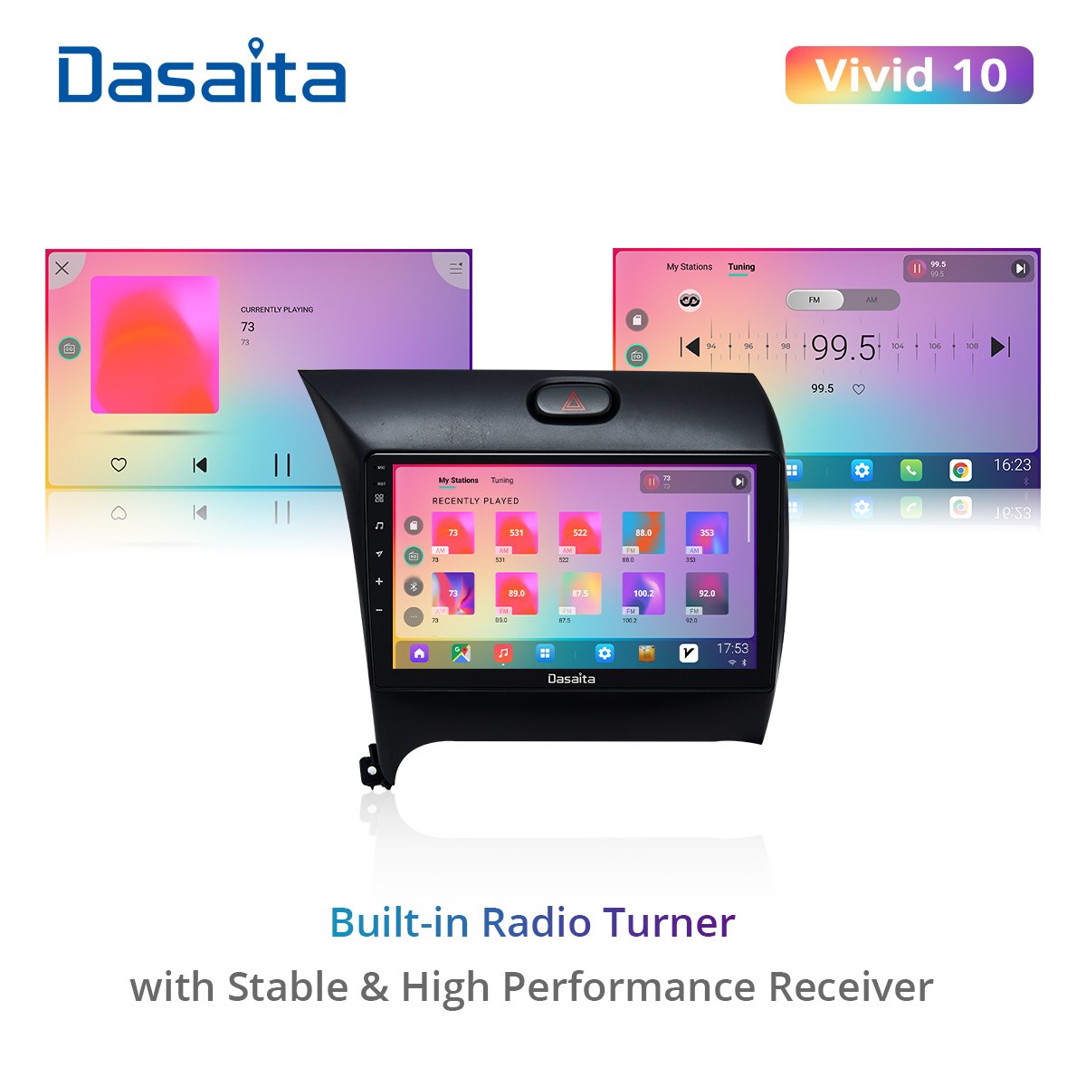 Dasaita Vivid for Kia Cerato K3 Forte 2012-2016 Car GPS Radio PlayerStereo Android Auto Carplay Multimedia 1280*720 4G 64G BT5.0