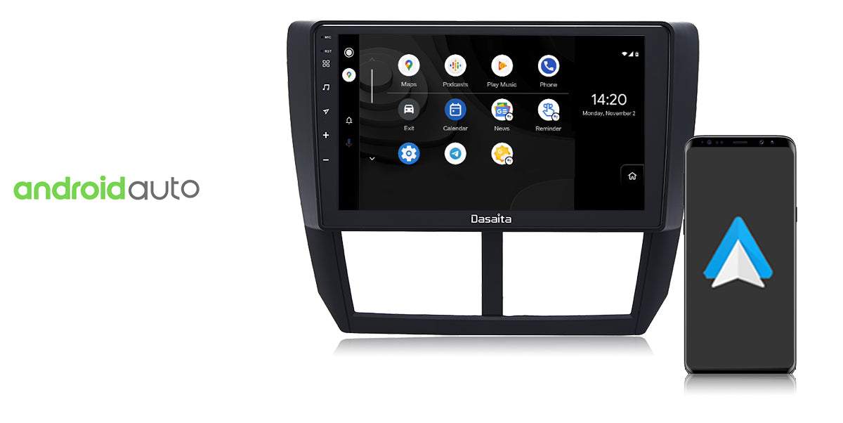 Dasaita Vivid11 Subaru Forester 3 Impreza 2007 2008 2009 2010 2011 2012 Car Stereo 9" Carplay Android Auto PX6 4G+64G Android11 1280*720 DSP Radio