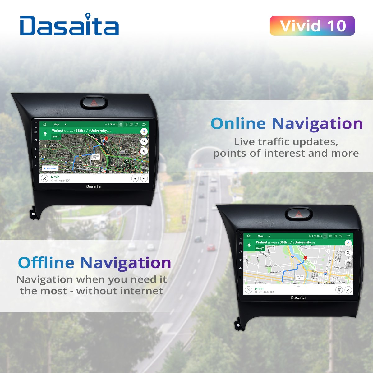 Dasaita Vivid for Kia Cerato K3 Forte 2012-2016 Car GPS Radio PlayerStereo Android Auto Carplay Multimedia 1280*720 4G 64G BT5.0