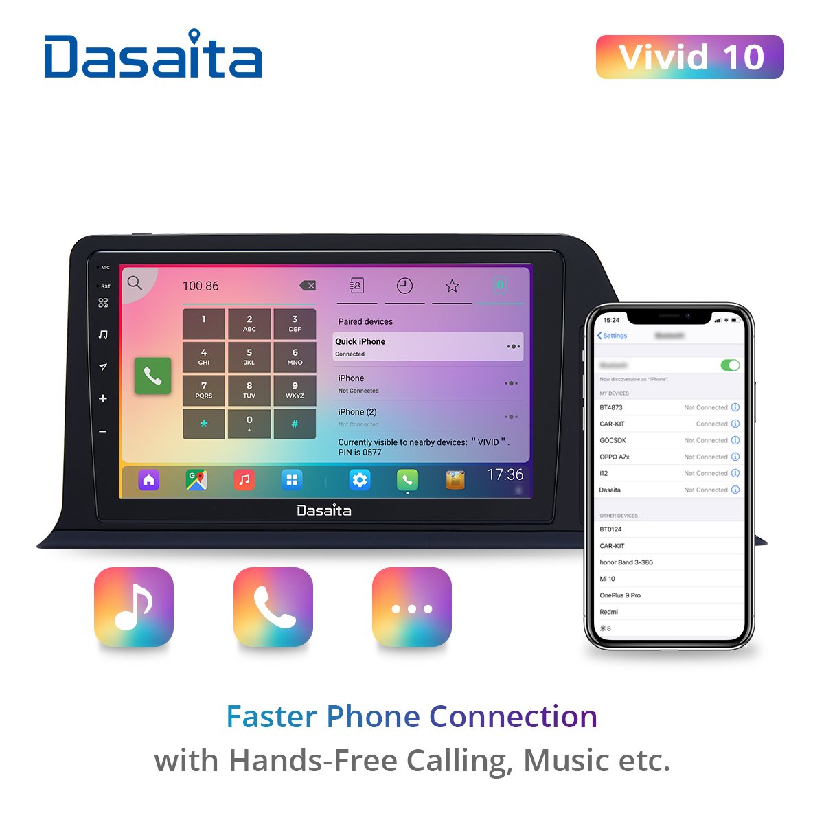 Dasaita For Toyota CHR 15CM CHR Europe version (15CM height) Android 10 car radio bluetooth Navigation 4G RAM 64G ROM IPS DSP