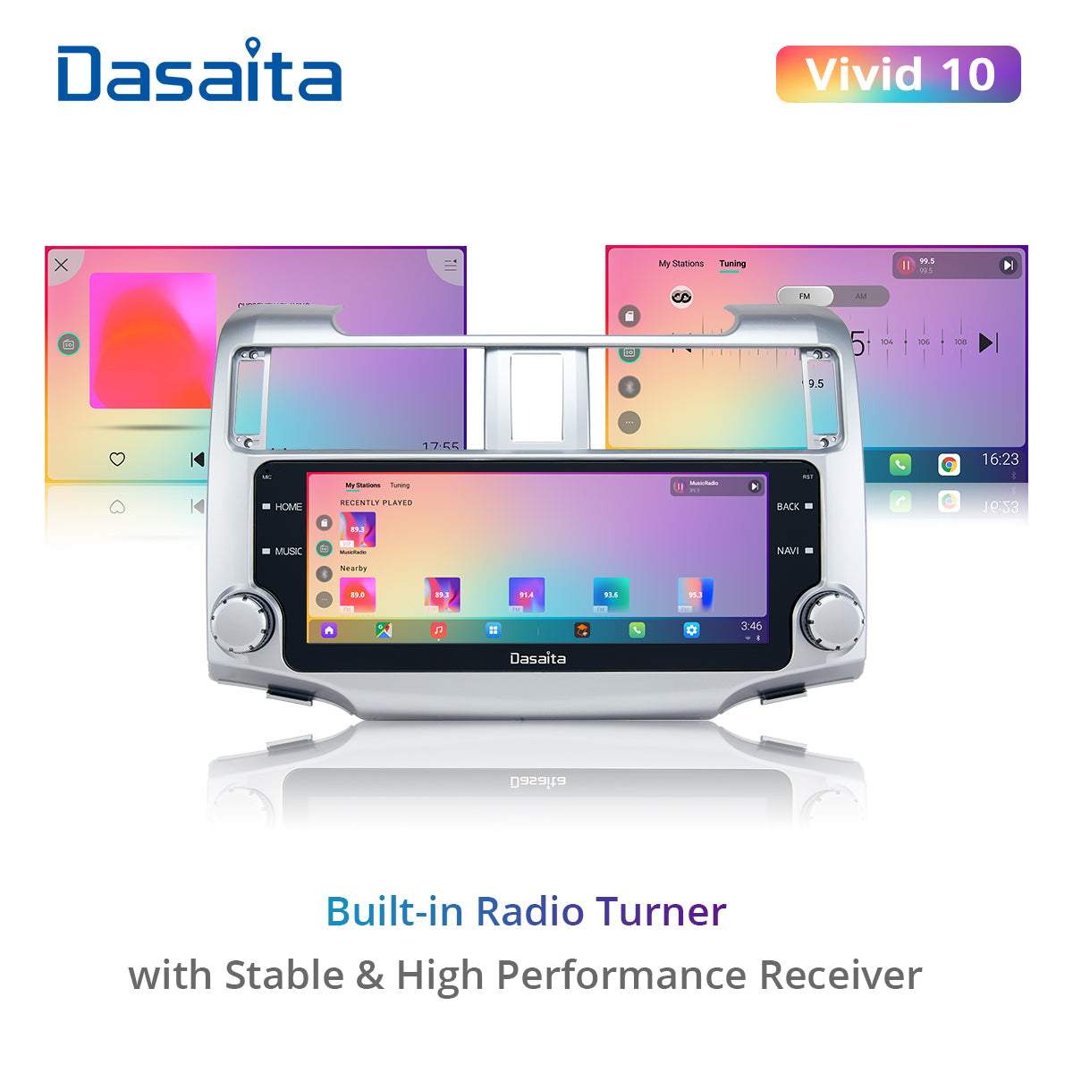 Dasaita Vivid11 Toyota 4Runner 2010 2011 2012 2013 Car Stereo 10.25 Inch Carplay Android Auto PX6 4G+64G Android11 1280*480 DSP AHD Radio