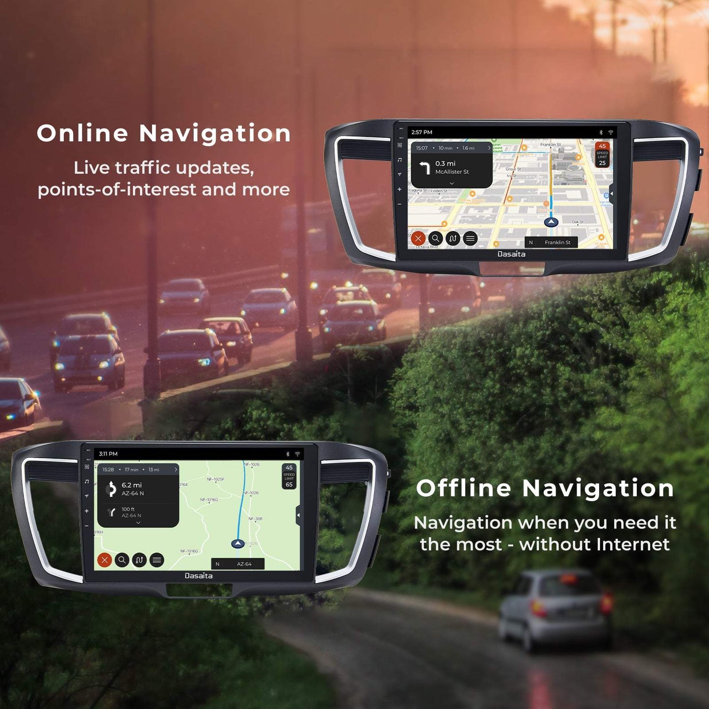 Dasaita Scout10 10.2 inch for Honda Accord 2013 2014 2015 2016 2017 Car Android Stereo Apple Carplay Android Auto GPS Navigation Wifi 1280*720 Video