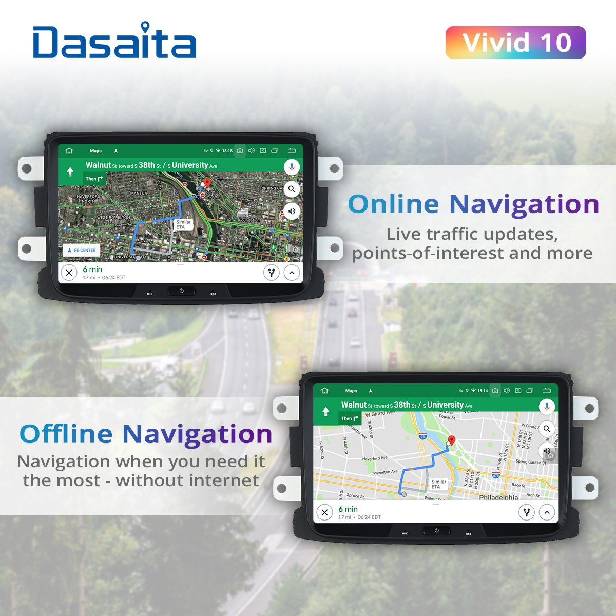 Dasaita Vivid For Xray Renault Universal Dacia Sandero Duster Captur Lada Xray2 2012-2019 radio 1 din android 10 4G RAM 64G ROM