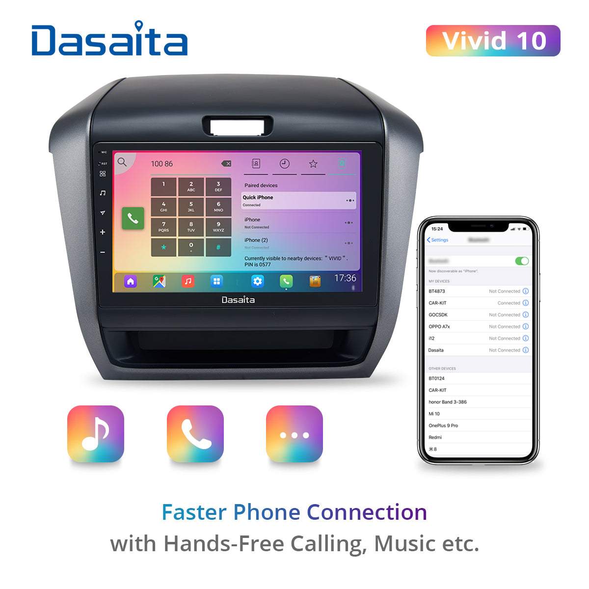 Dasaita Vivid11 Honda Freed 2017 2018 2019 Car Stereo 9 Inch Carplay Android Auto PX6 4G+64G Android11 1280*720 DSP AHD Radio