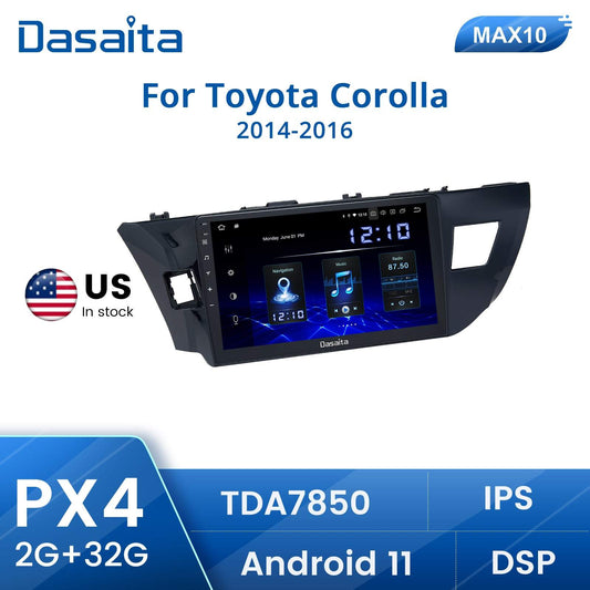 Dasaita (Outlets) W11 Toyota Corolla 2014 2015 2016 Car Stereo 9 Inch PX4 2G+32G Android11 1024*600 DSP AHD Radio