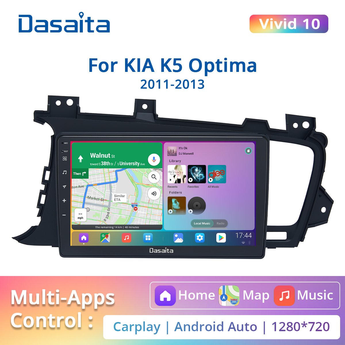 Dasaita Vivid For KIA K5 Optima 2011 2012 2013 Car Radio Android Auto Carplay Car stereo 9" Touch Screen 1280*720 Navigation