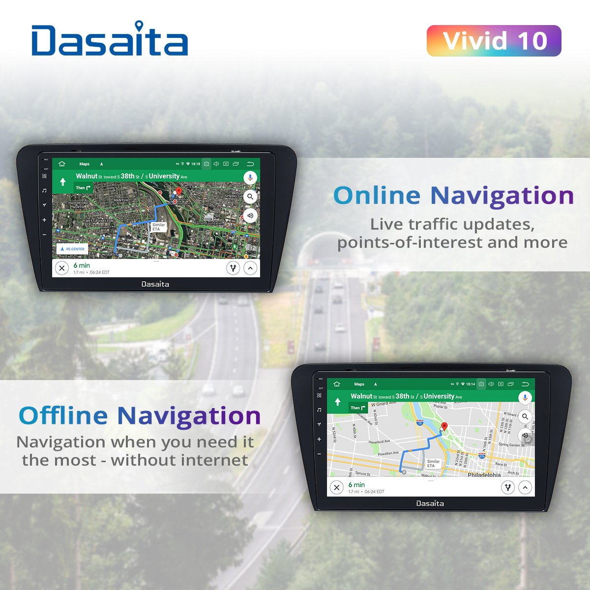 Dasaita Vivid For Skoda Octavia 3 A7 2014 2015 2016 2017 2018 2019 Car stereo 1 din android Apple Carplay Android Auto 4G 64G
