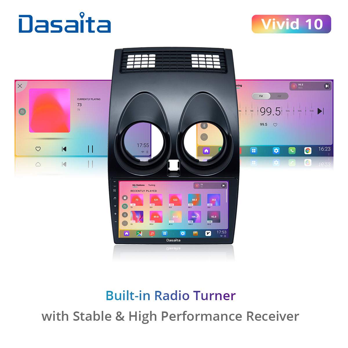 Dasaita Vivid11 Nissan Qashqai 2008 2009 2010 2011 2012 2013 2014 Car Stereo 9 Inch Carplay Android Auto PX6 4G+64G Android11 1280*720 DSP AHD Radio