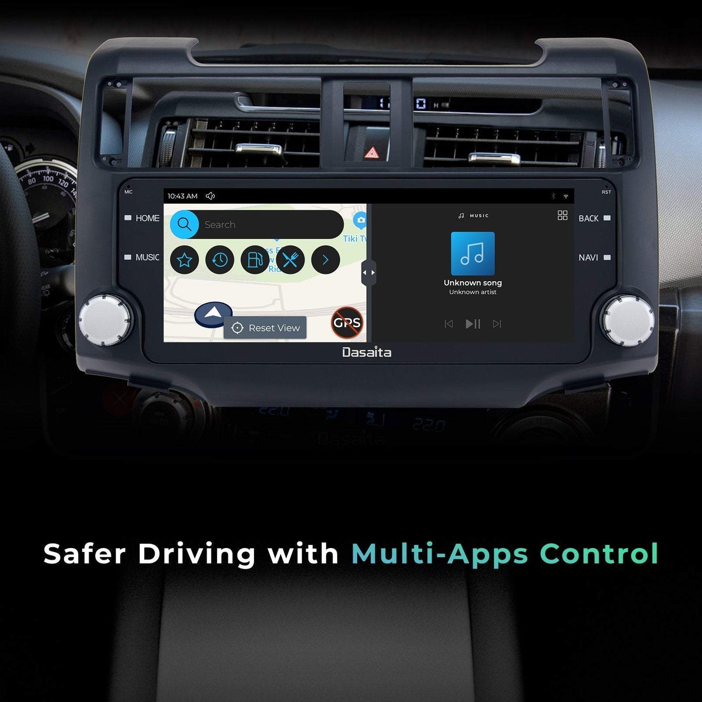 Dasaita Scout10 10.25 inch for Toyota 4runner 2014 2015 2016 2017 2018 Car Stereo Black Frame Android Auto Carplay IPS Screen 4G+64G Stereo