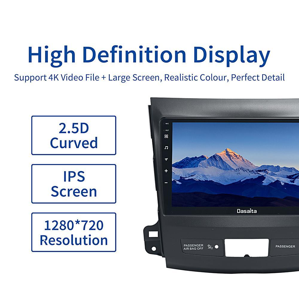 Dasaita Car Android 10.0 For Mitsubishi Outlander 1 Din 2008 2009 2010 2011 Radio Stereo 9“ Multi Touch Screen TDA7850
