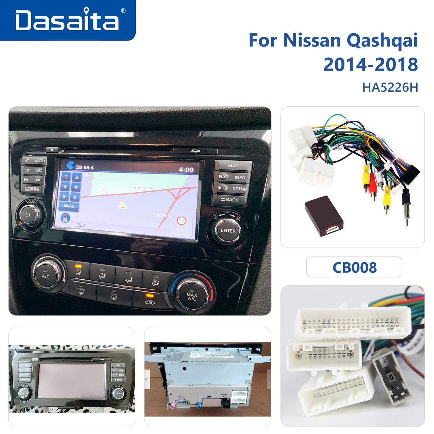 Dasaita MAX10 Nissan Qashqai 2014 2015 2016 2017 2018 Car Stereo 10.2 Inch Carplay Android Auto PX6 4G+64G Android10 1280*720 DSP AHD Radio