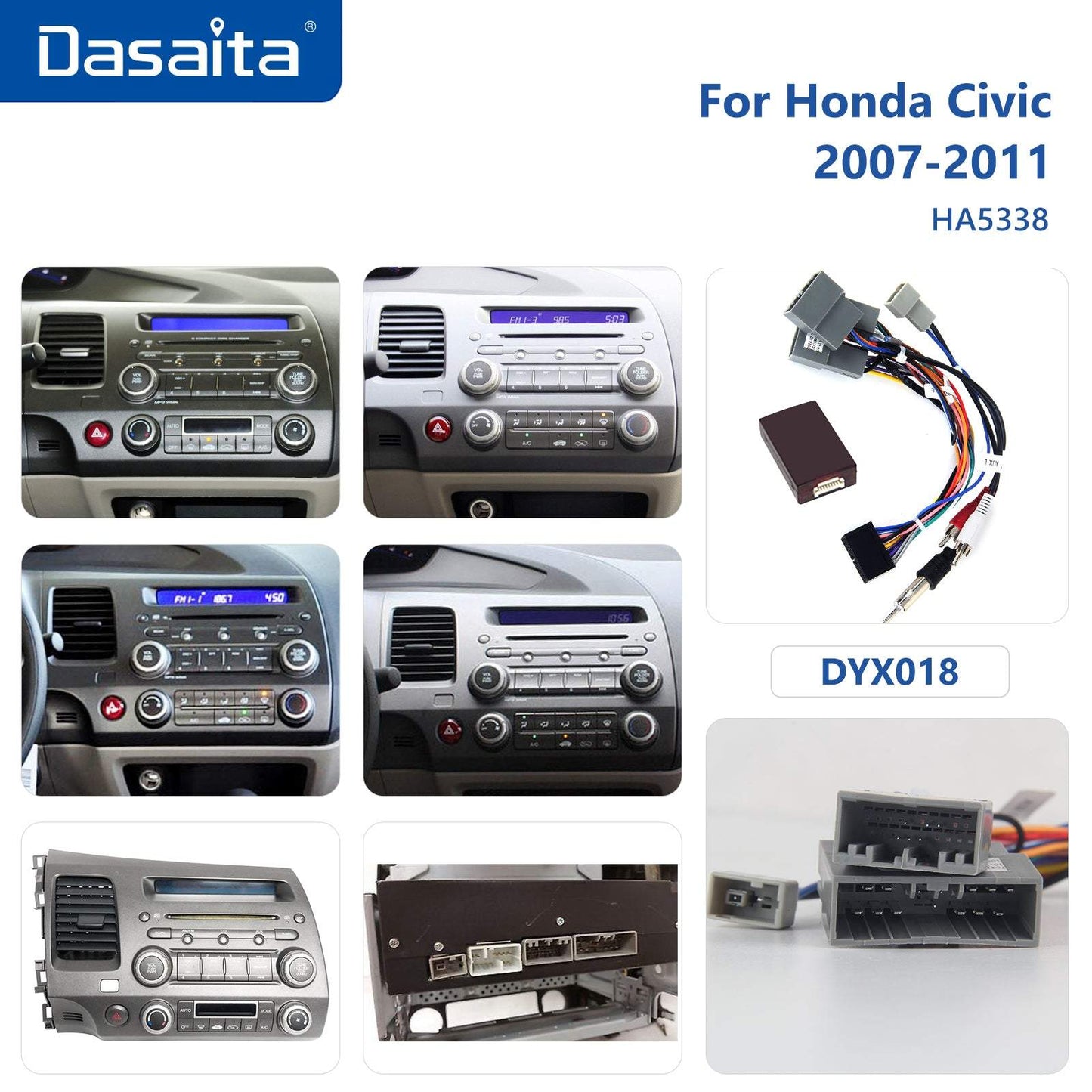 Dasaita Vivid10 Honda Civic 2007 2008 2009 2010 2011 Car Stereo 10.2 Inch Carplay Android Auto PX6 4G+64G Android10 1280*720 DSP AHD Radio