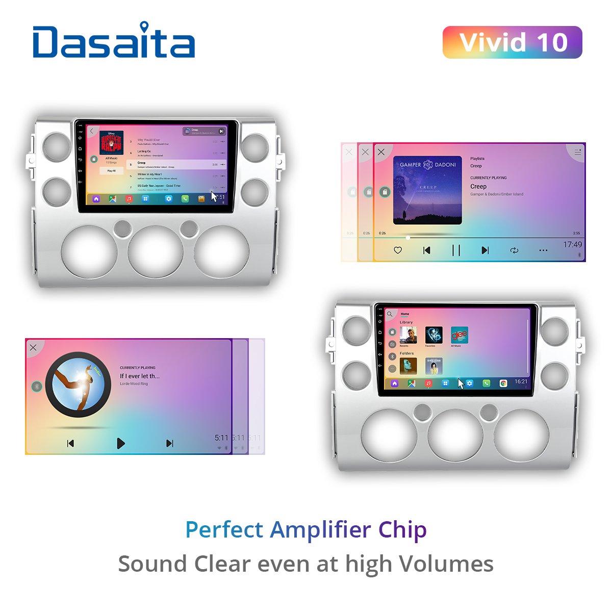 Dasaita Vivid for Toyota FJ Cruiser GPS 2007 2010 2011 2012 2015 2016 Android 10.0 Car Radio Navigation TDA7850 Carplay 1280*720