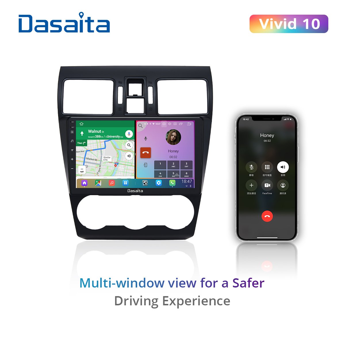 Dasaita Vivid for Subaru WRX GPS 2013 2014 2015 car radio Android 10 Apple Carplay Android Auto Navigation GPS 4G RAM 64G ROM