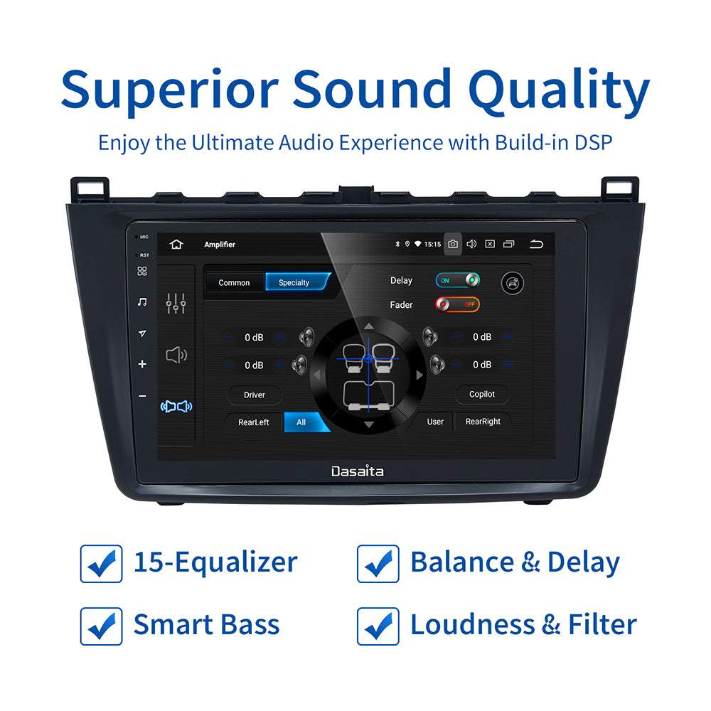 Dasaita MAX10 For Mazda 6 2009 2010 2011 2012 Car Stereo IPS 2.5D Screen Touch GPS Navigation Android 10.0 Carplay Radio