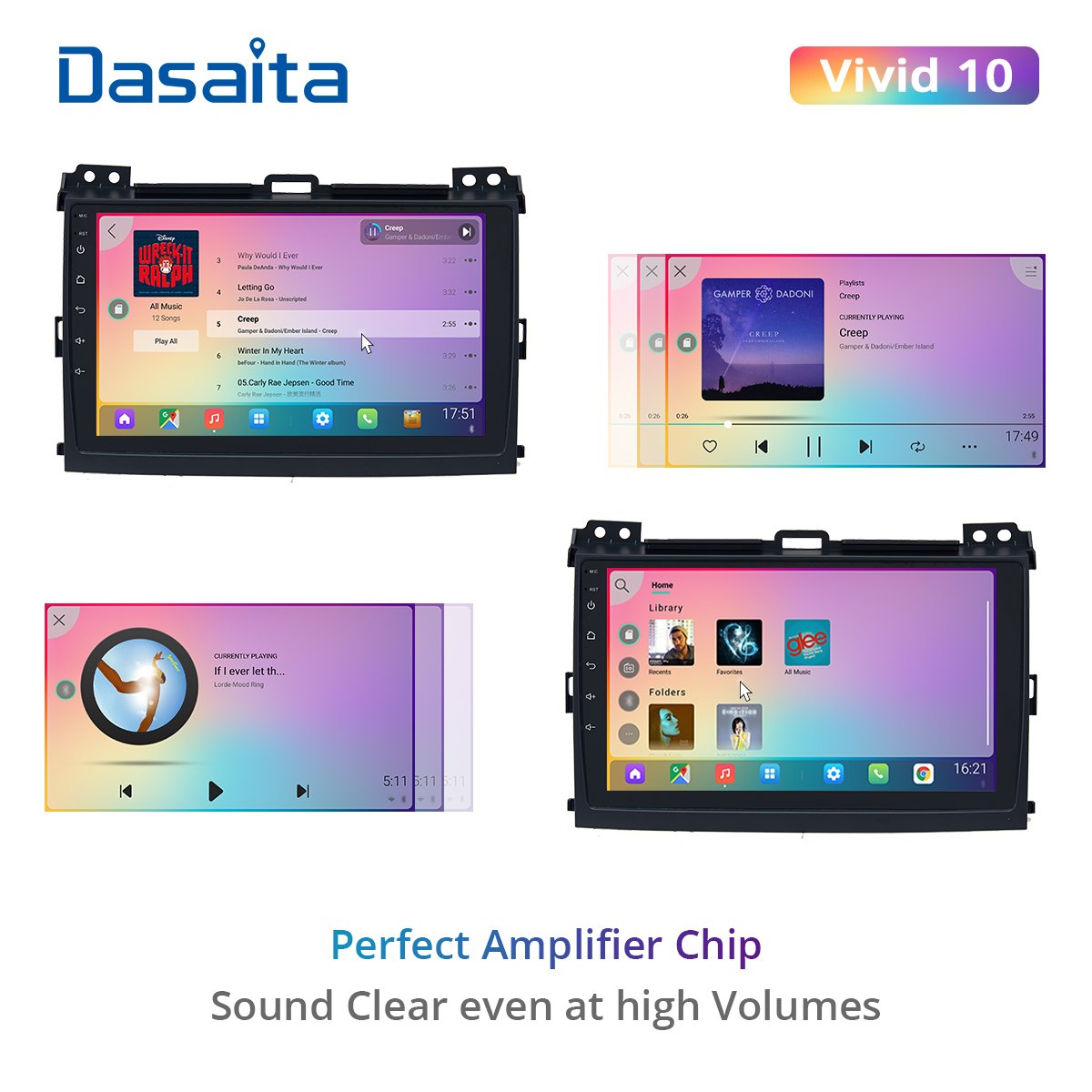 Dasaita Vivid for Toyota Prado 120 2004 2005 2006 2007 2008 2009 Car Stereo 9" Touch Screen IPS Scree Navigation GPS 4GB 64GB
