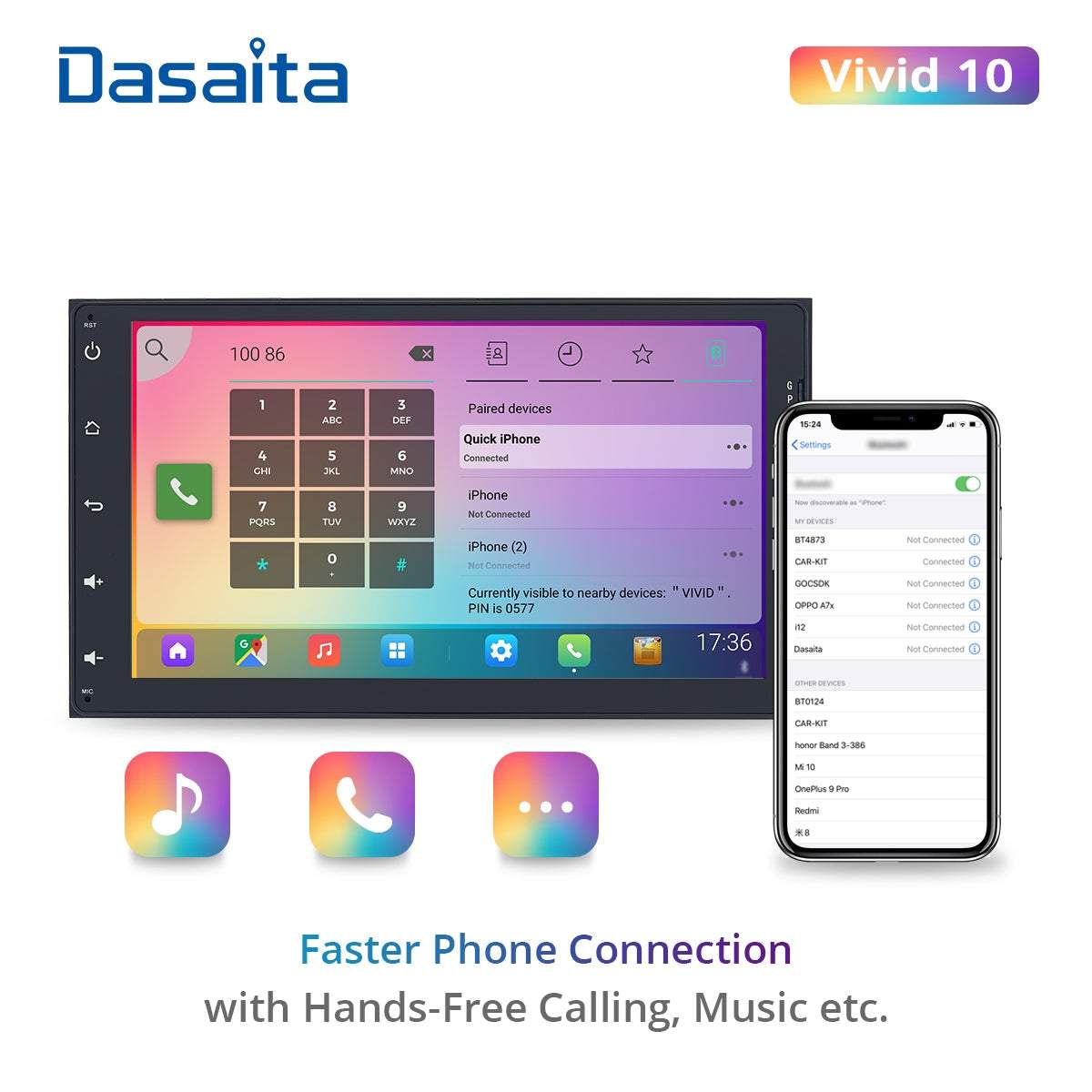 Dasaita Vivid10/Vivid11 Toyota Universal 2014-2022 Car Stereo 9 Inch Carplay Android Auto PX6 4G+64G Android10/Android11 1280*720 DSP AHD Radio