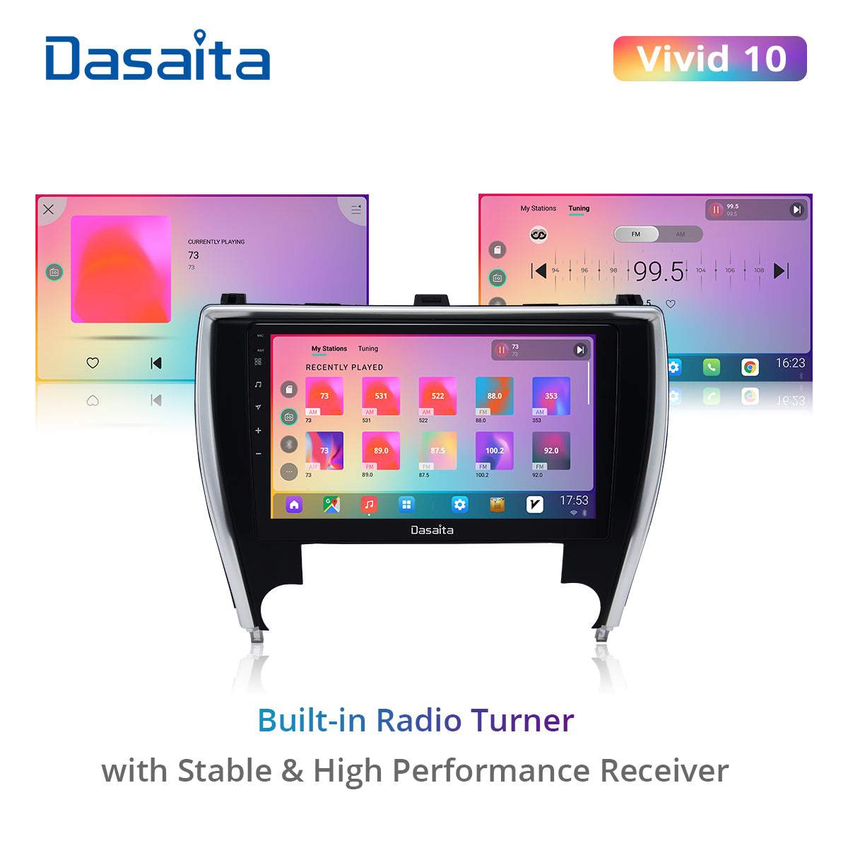 Dasaita Vivid11 Toyota Camry 2015 2016 2017 Car Stereo 10.2 Inch Carplay Android Auto PX6 4G+64G Android11 1280*720 DSP AHD Radio
