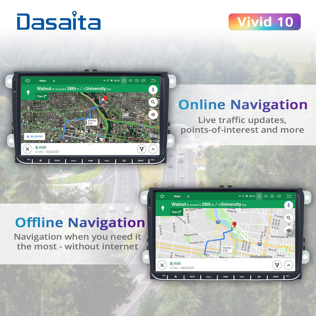 Dasaita Vivid11 9 inch for VW Polo Golf Tiguan Universal Car Stereo IPS 4G RAM 64G ROM Amplifier Apple Carplay Spotify