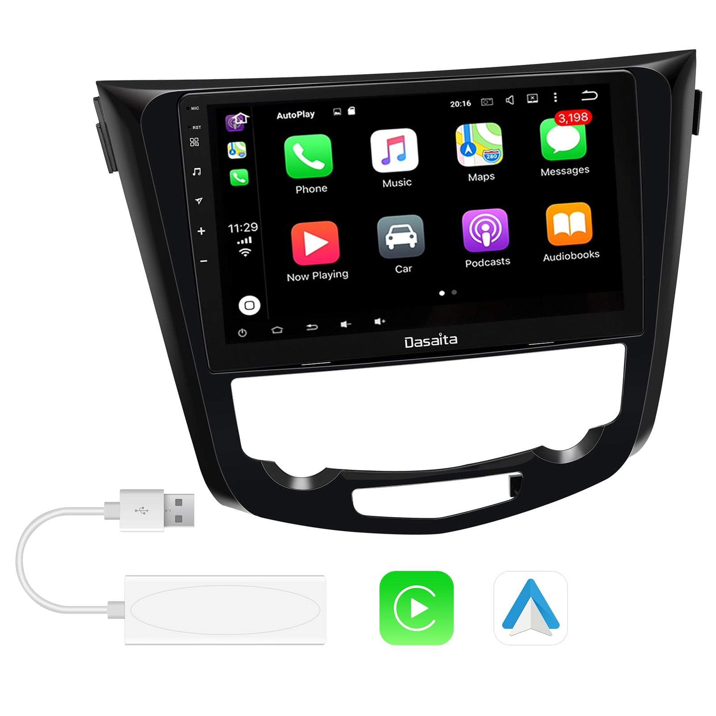 Dasaita (Outlets) W11 Nissan X-Trail Qashqai Rogue 2014 2015 2016 2017 2018 Car Stereo 10.2 Inch PX4 2G+32G Android11 1024*600 DSP AHD Radio