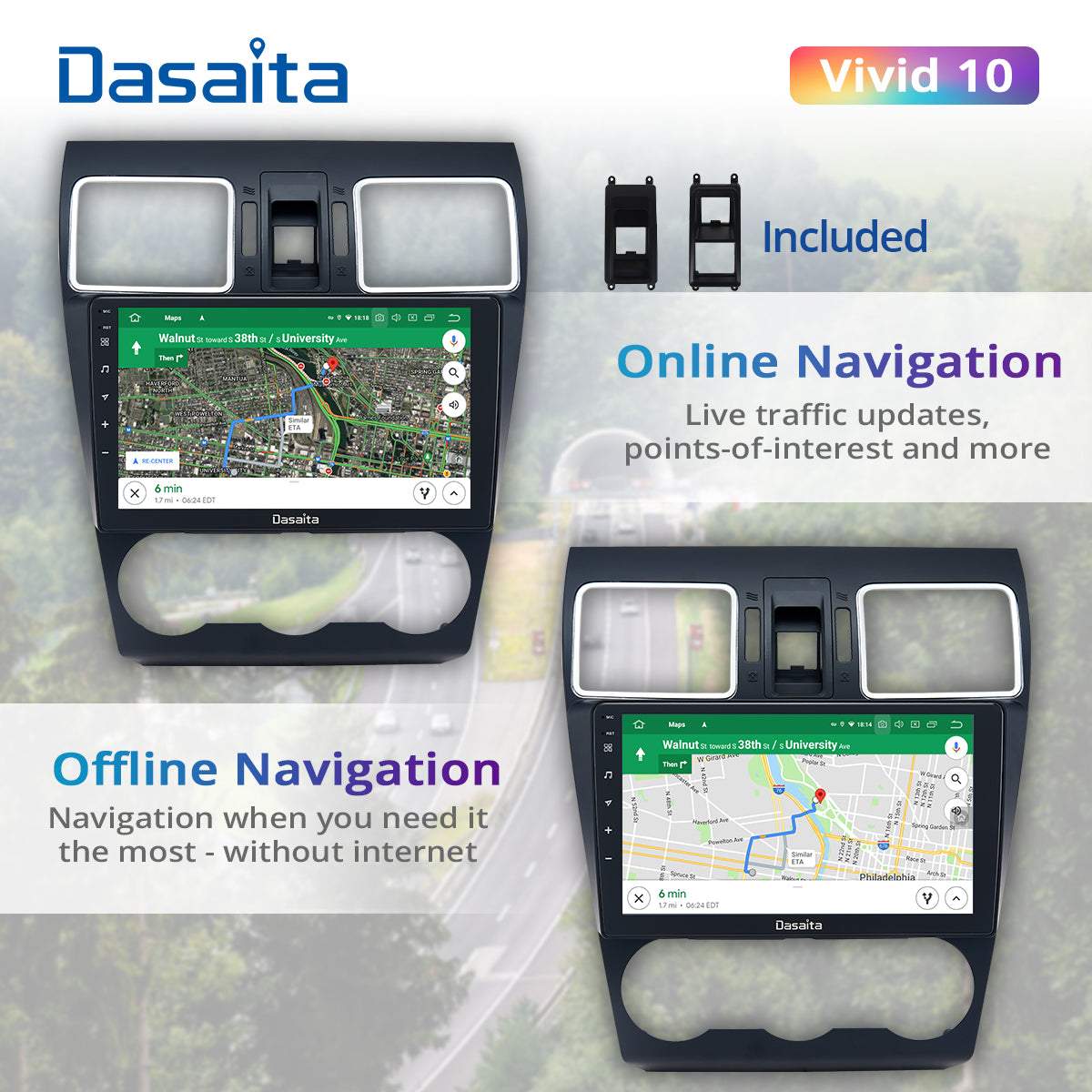 Dasaita Vivid11 Subaru Forester 4 WRX 2016 2017 2018 Car Stereo 9Inch Carplay Android Auto PX6 4G+64G Android11 1280*720 DSP AHD Radio