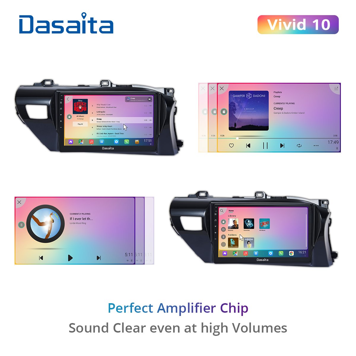 Dasaita Vivid For Toyota Hilux 2016 2017 2018 Car stereo Apple Carplay Android Auto car radio Navigation IPS GPS DPS 1280*720