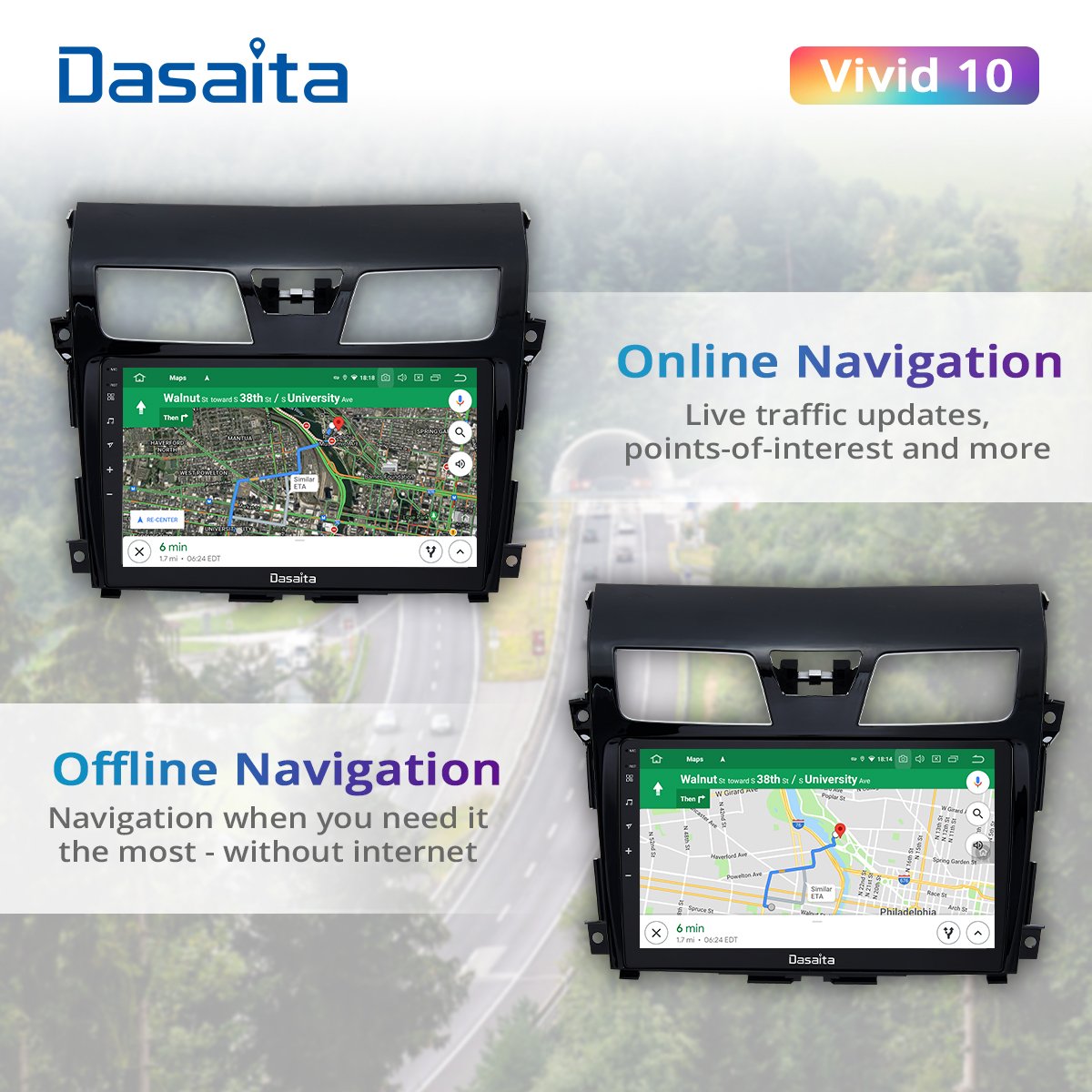 Dasaita Vivid for Toyota Highlander 2007 to 2014 Car Radio with Carplay 10.2" DSP GPS Navigation Autoradio Head Unit Android 10