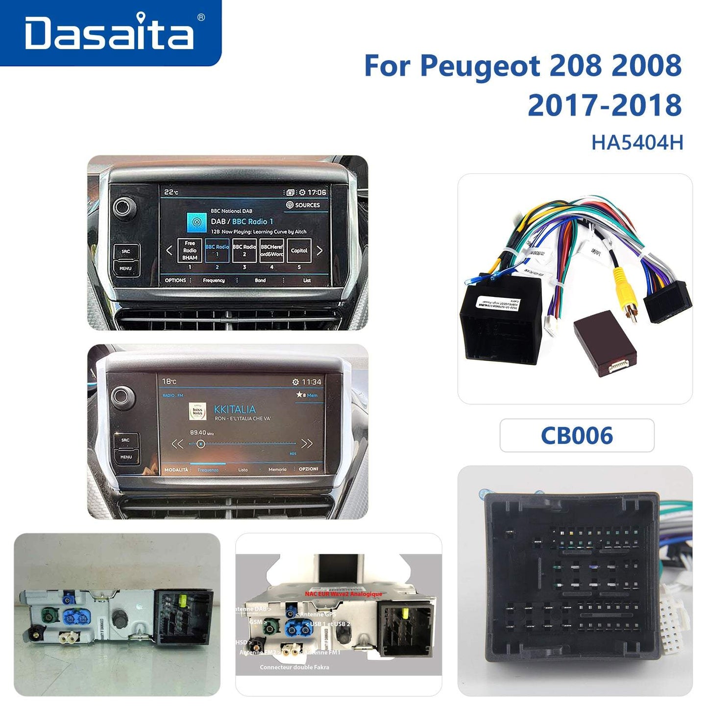 Dasaita MAX10/MAX11 Peugeot 208 2008 2012 2013 2014 2015 2016 Car Stereo 10.2 Inch Carplay Android Auto PX6 4G+64G Android10/Android11 1280*720 DSP AHD Radio