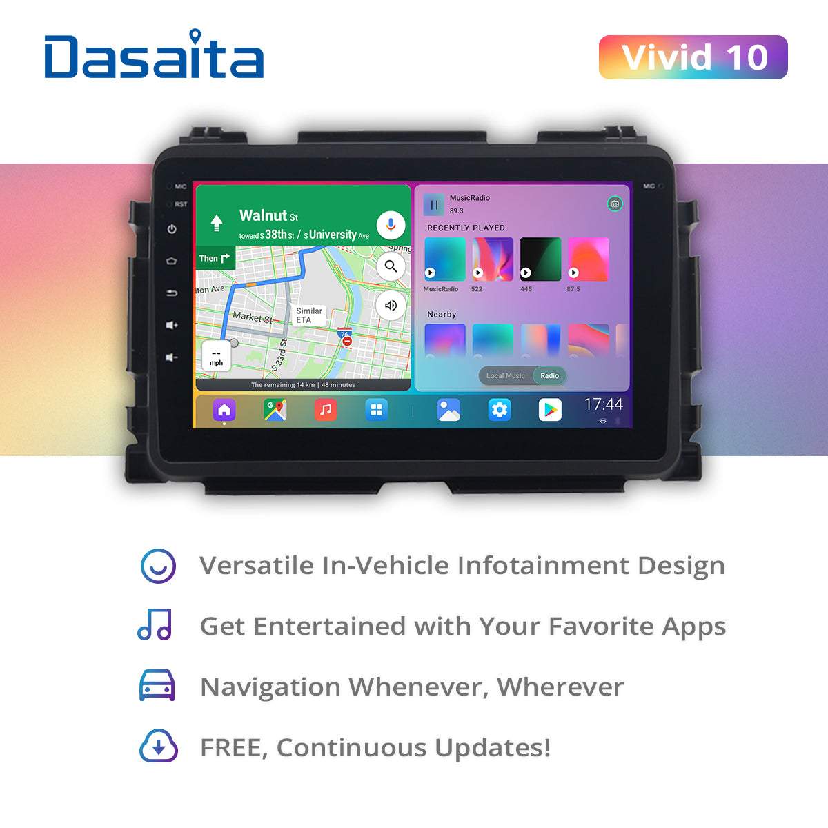 Dasaita Vivid11 Honda Vezel HR-V HRV 2013 2014 2015 2016 2017 2018 2019 Car Stereo 9" Carplay Android Auto PX6 4G+64G Android11 1280*720 DSP Radio
