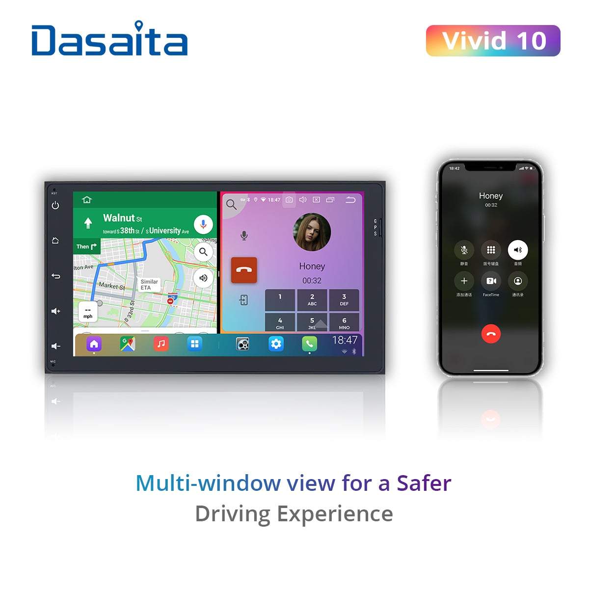 Dasaita Vivid10/Vivid11 Toyota Universal 2014-2022 Car Stereo 9 Inch Carplay Android Auto PX6 4G+64G Android10/Android11 1280*720 DSP AHD Radio