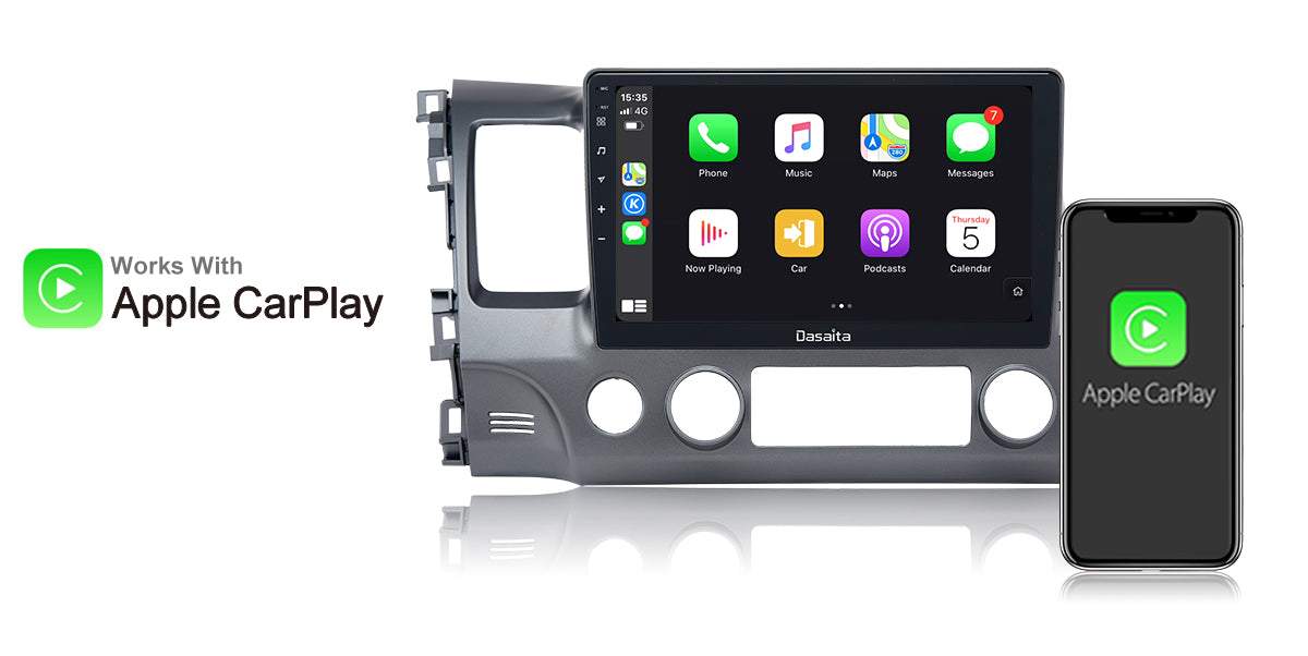 Dasaita Vivid10 Honda Civic 2007 2008 2009 2010 2011 Car Stereo 10.2 Inch Carplay Android Auto PX6 4G+64G Android10 1280*720 DSP AHD Radio