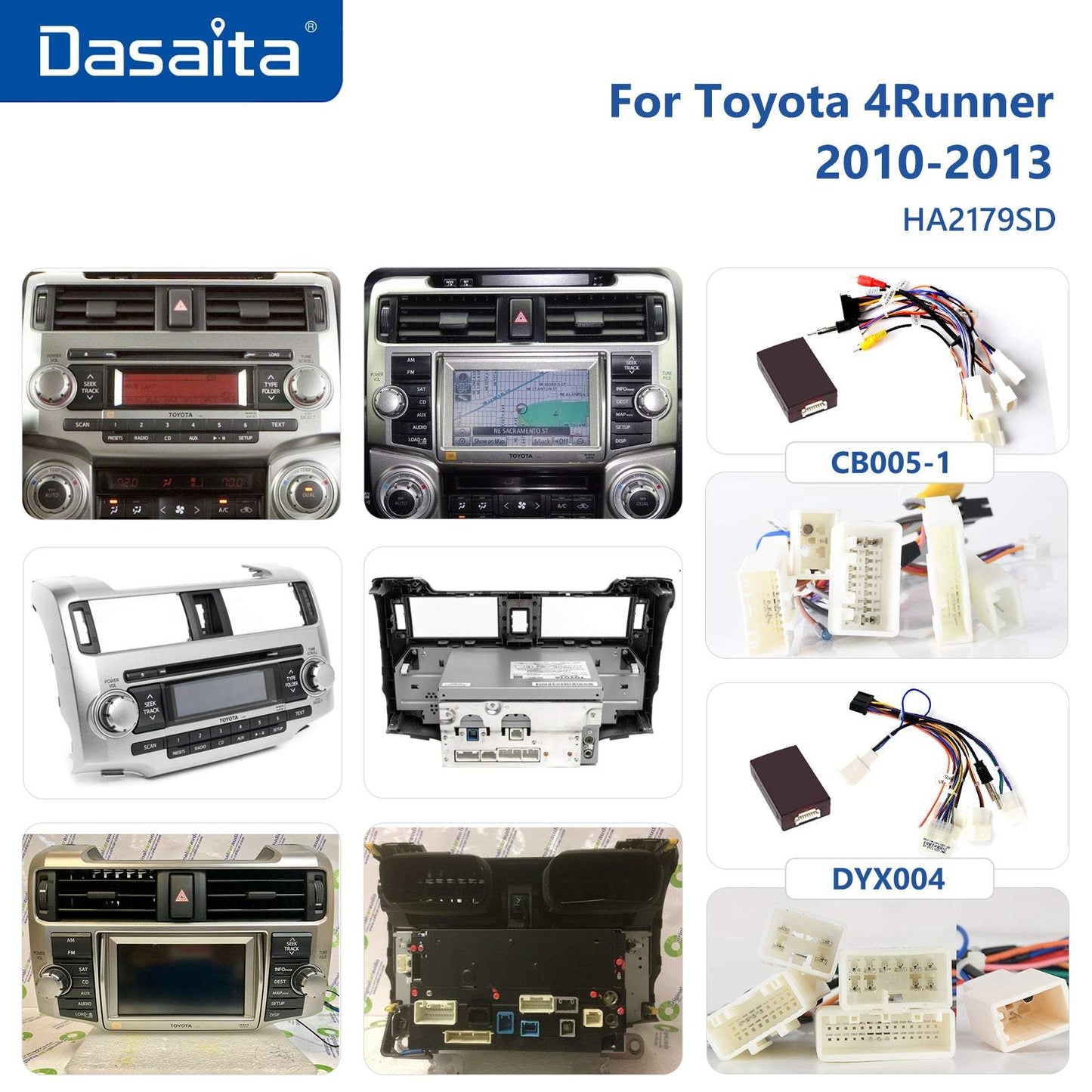 Dasaita Vivid11 Toyota 4Runner 2010 2011 2012 2013 Car Stereo 10.25 Inch Carplay Android Auto PX6 4G+64G Android11 1280*480 DSP AHD Radio
