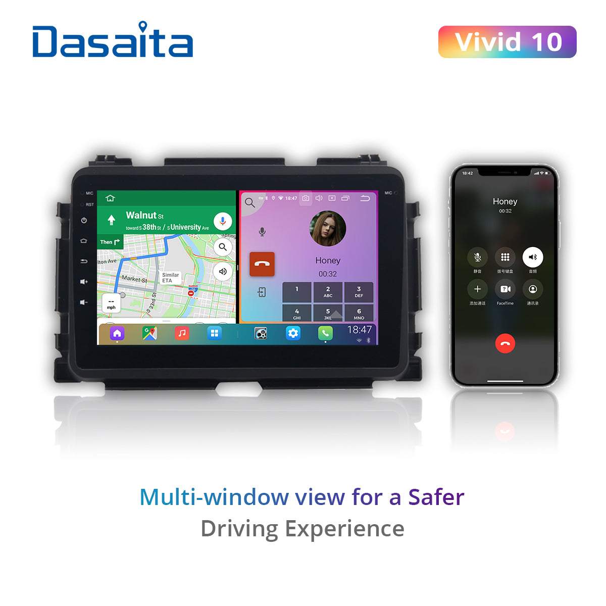 Dasaita Vivid11 Honda Vezel HR-V HRV 2013 2014 2015 2016 2017 2018 2019 Car Stereo 9" Carplay Android Auto PX6 4G+64G Android11 1280*720 DSP Radio