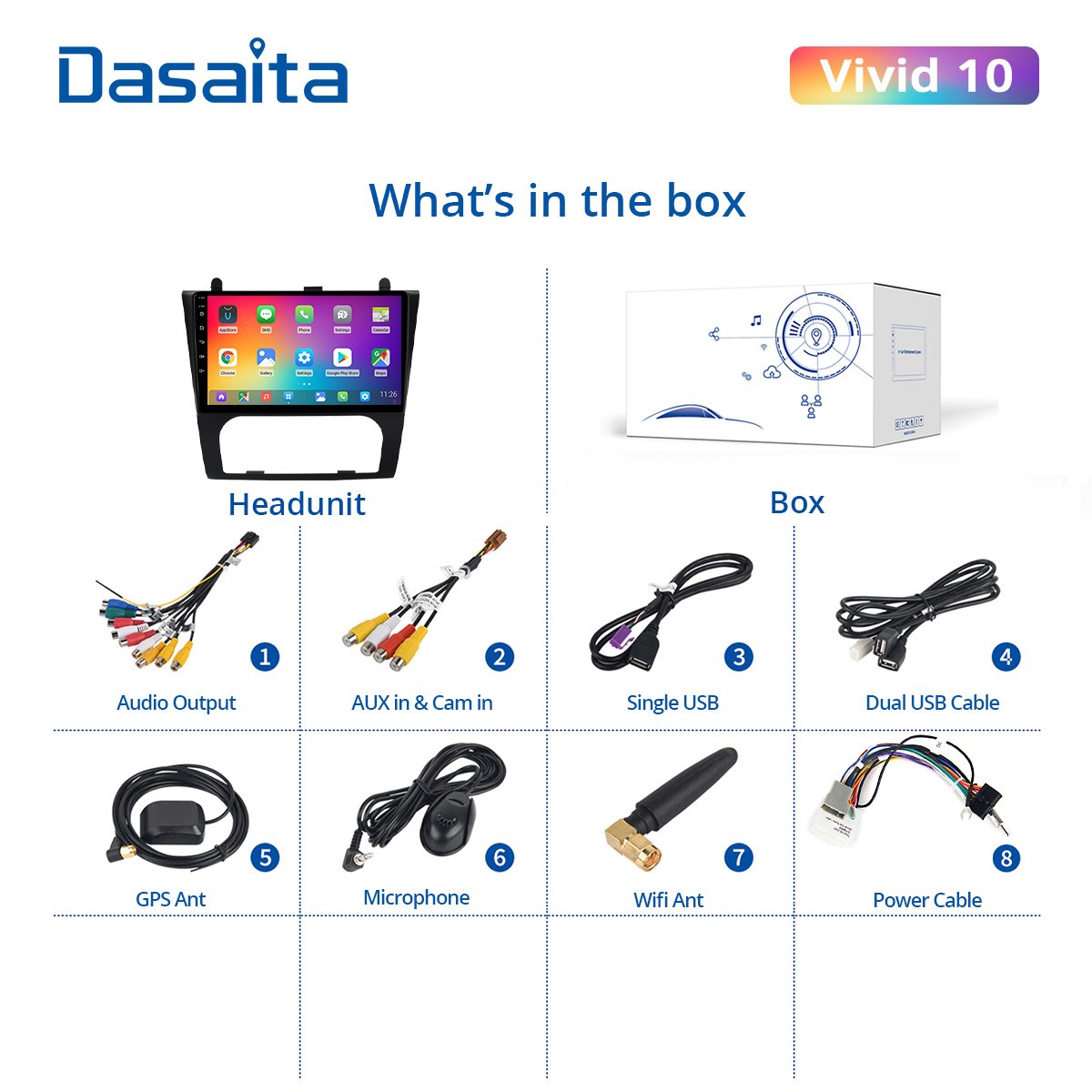 Dasaita Vivid Nissan Altima 2008 2009 2010 2011 2012 Car Stereo Android GPS Navigation Carplay Android Auto Multimedia 4G 64