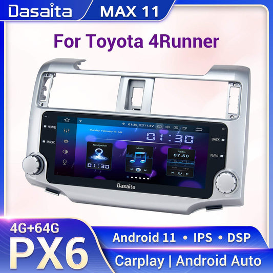 Dasaita MAX10/MAX11 Toyota 4Runner 2014 2015 2016 2017 2018 2019 Car Stereo 10.25 Inch Carplay Android Auto PX6 4G+64G  Android10/Android11 1280*480 DSP AHD Radio